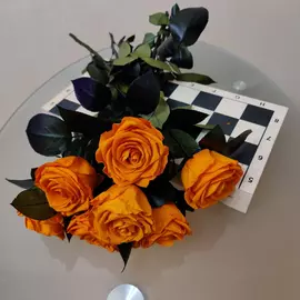 Роза стабилизированная "Оранжевая" (Premium)