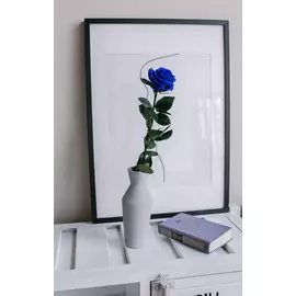 Роза на стебле размера L+ синяя