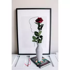 Роза на стебле размера L+ бордовая