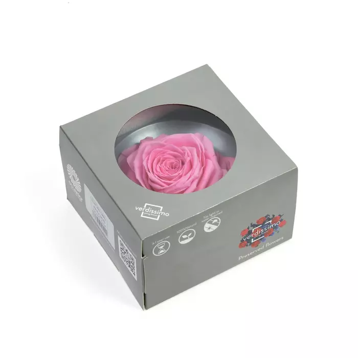 Стабилизированный бутон розы в форме сердца "Pastel Pink"